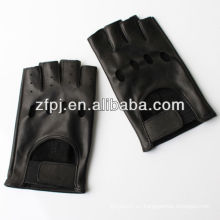 Piel de oveja fresca guantes de cuero fingerless fresco guante